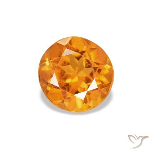 Clinohumite naturale arancione brillante da 0,28 ct, taglio rotondo, VS-SI