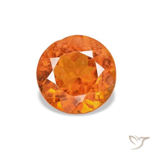 Clinohumite naturale arancia fuoco da 0,43 ct, taglio rotondo, SI