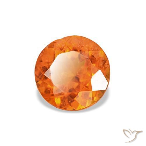 Clinohumite naturale arancia fuoco da 0,43 ct, taglio rotondo, SI