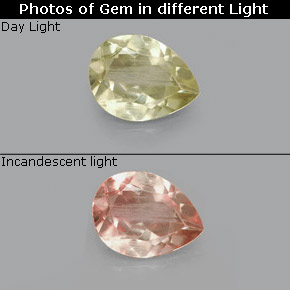 Diasporo cangiante naturale  da 0,51 ct, taglio a pera, VS
