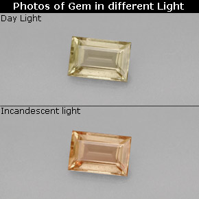 Diaspro cangiante Verde / Rosa naturale da 0.86 ct, Taglio a baguette, VS-SI