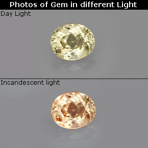 Diasporo cangiante naturale  da 0,59 ct, taglio ovale, VS