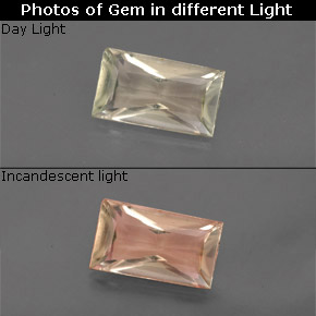 Diasporo cangiante naturale  da 0,97 ct, baguette, VVS-VS
