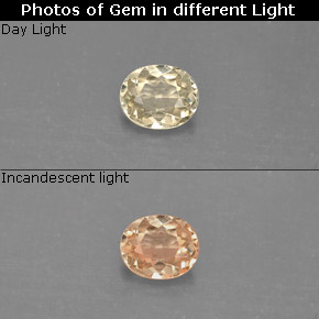 Diasporo cangiante naturale  da 0,47 ct, taglio ovale, VVS-VS