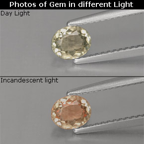 Diasporo cangiante naturale  da 0,63 ct, taglio ovale, VS