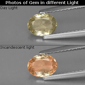 Diasporo cangiante naturale  da 0,68 ct, taglio ovale, VS