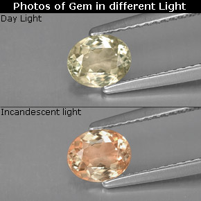 Diasporo cangiante naturale  da 0,67 ct, taglio ovale, VS