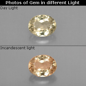 Diasporo cangiante naturale  da 0,73 ct, taglio ovale, VS