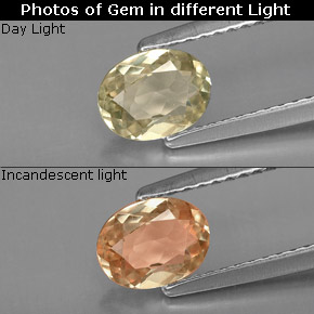 Diasporo cangiante naturale  da 0,77 ct, taglio ovale, VS