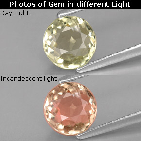 Diasporo cangiante naturale  da 1,12 ct, taglio rotondo, VS