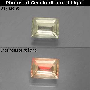 Diaspro cangiante Verde / Rosa naturale da 1.05 ct, Taglio a baguette, VS