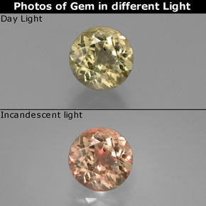 Diasporo cangiante naturale  da 0,96 ct, taglio rotondo, VS-SI