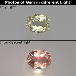 Diasporo cangiante naturale  da 0,75 ct, taglio ovale, VS