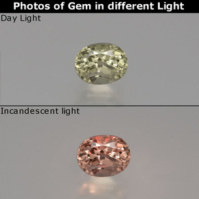 Diasporo cangiante naturale  da 0,60 ct, taglio ovale, VS