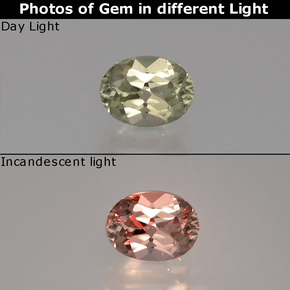 Diasporo cangiante naturale  da 0,72 ct, taglio ovale, VS