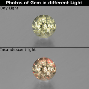 Diaspro cangiante Dal verde al rosa naturale da 0.78 ct, Taglio rotondo, VS