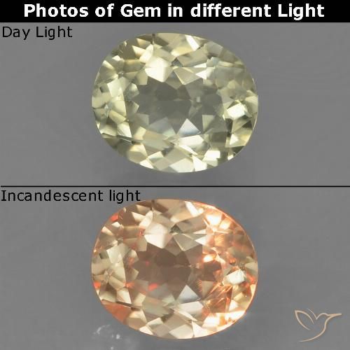 Diaspro cangiante Giallo Beige naturale da 0.85 ct, Ovale, VS