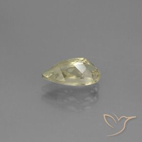 Diaspro cangiante Giallo molto pallido naturale da 1.06 ct, Forma a pera, VS-SI
