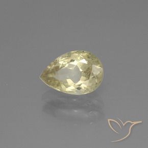 Diaspro cangiante Giallo molto chiaro naturale da 1.22 ct, Forma a pera, VS-SI