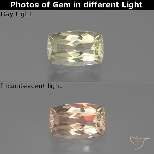 1.11ct Naturale Giallo molto chiaro Diaspro cangiante, Cuscino, VVS-VS