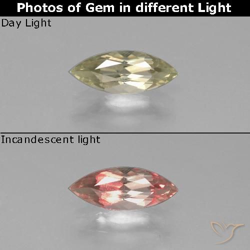 0.99ct Naturale Giallo pallido Diaspro cangiante, Taglio marquise, VS