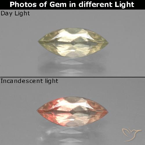 1.07ct Naturale Giallo molto chiaro Diaspro cangiante, Taglio marquise, VS