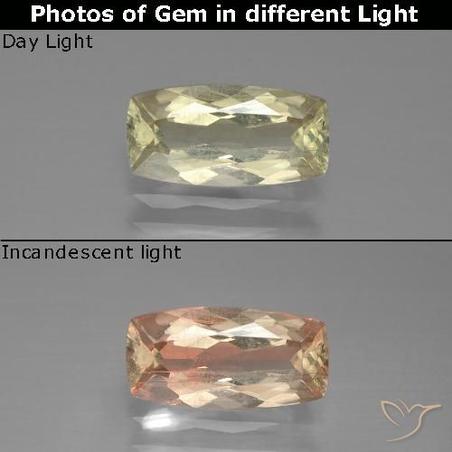Diaspro cangiante Giallo chiaro naturale da 1.40 ct, Cuscino, VS-SI