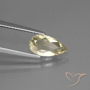 Diaspro cangiante Giallo dorato chiaro naturale da 1.15 ct, Forma a pera, VS