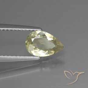 Diaspro cangiante Giallo chiaro naturale da 0.89 ct, Forma a pera, VVS-VS