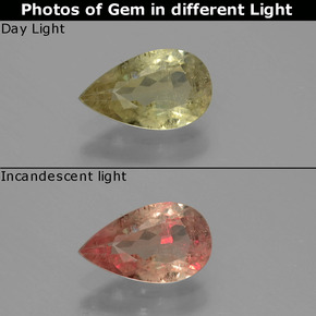 Diaspro cangiante Verde / Rosa naturale da 0.99 ct, Forma a pera, VS-SI