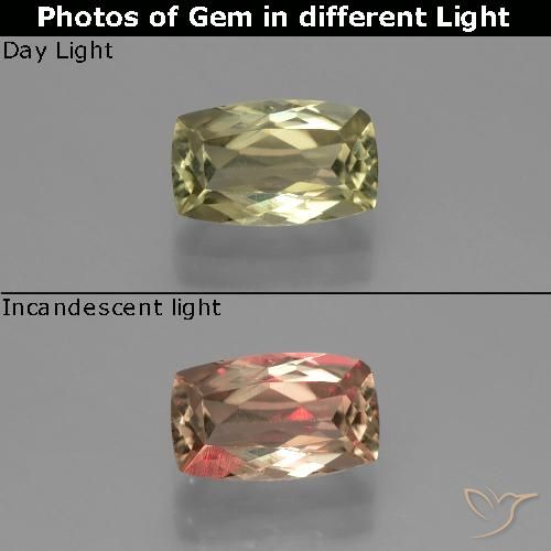 0.97ct Naturale Giallo medio Diaspro cangiante, Cuscino, VS-SI