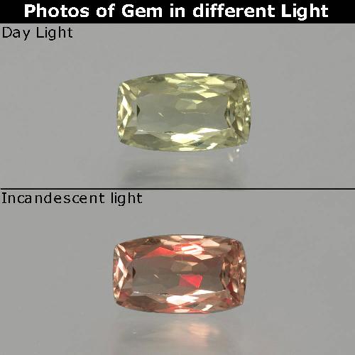 Diaspro cangiante Giallo pallido naturale da 1.02 ct, Taglio a cuscino, VS-SI