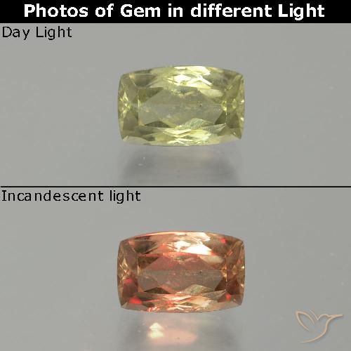 Diaspro cangiante Giallo Beige naturale da 1.15 ct, Taglio a cuscino, SI