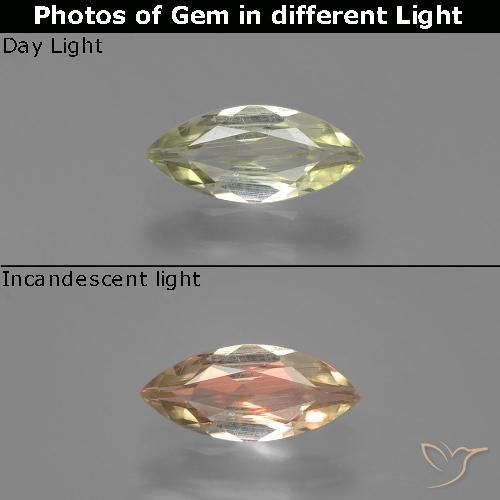 0.67ct Naturale Giallo molto chiaro Diaspro cangiante, Taglio marquise, VS
