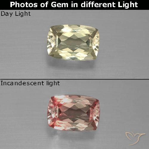 0.94ct Naturale Giallo dorato chiaro Diaspro cangiante, Cuscino, VS