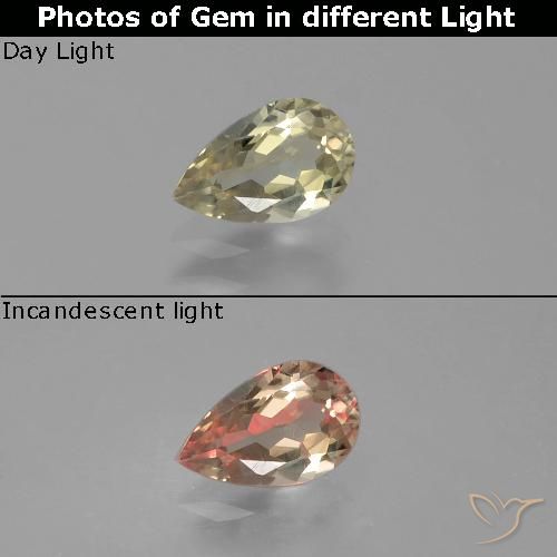 0.74ct Naturale Giallo brunastro Diaspro cangiante, Forma a pera, VVS-VS