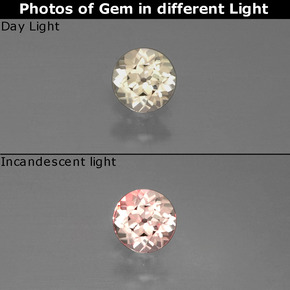 Diasporo cangiante naturale  da 0,36 ct, taglio rotondo, VVS-VS