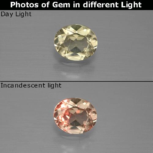 Diasporo cangiante naturale giallo da 0,59 ct, taglio ovale, VS
