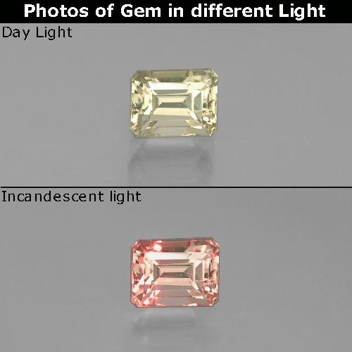 Diaspro cangiante Giallo chiaro naturale da 0.83 ct, Taglio smeraldo, VVS-VS