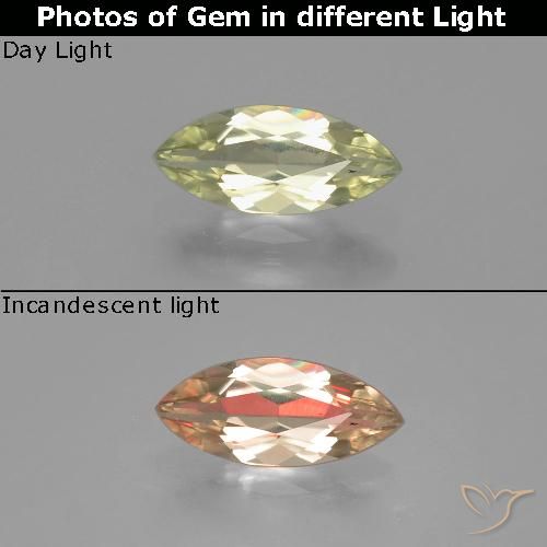 0.78ct Naturale Giallo medio Diaspro cangiante, Taglio marquise, VS