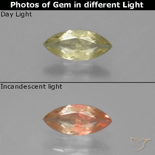 0.70ct Naturale Giallo chiaro Diaspro cangiante, Taglio marquise, SI