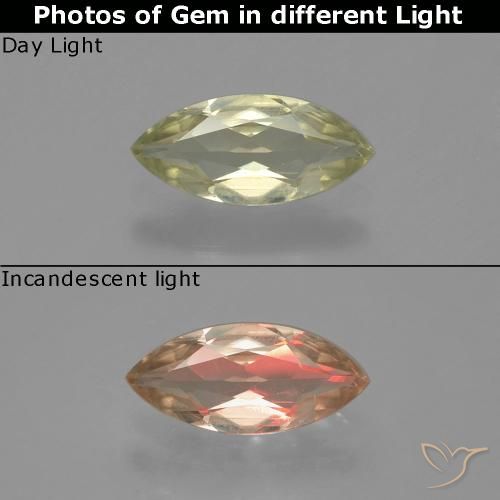 0.81ct Naturale Giallo Beige Diaspro cangiante, Taglio marquise, VS