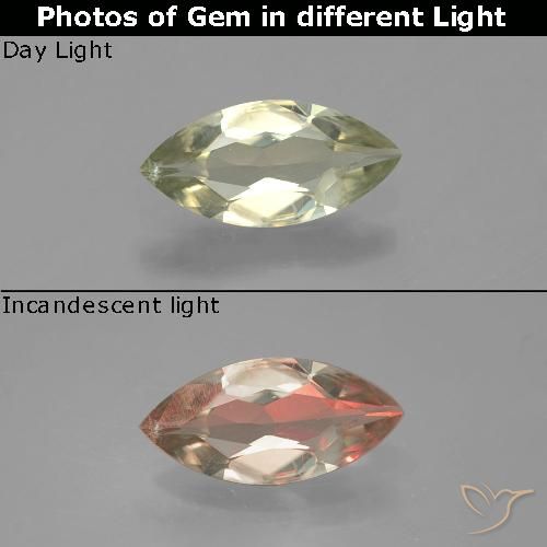 0.73ct Naturale Giallo brunastro Diaspro cangiante, Taglio marquise, VVS-VS