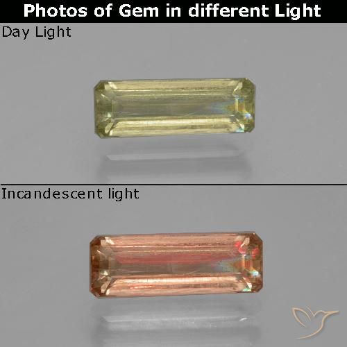 1.35ct Naturale Giallo Beige Diaspro cangiante, Taglio smeraldo, VS-SI