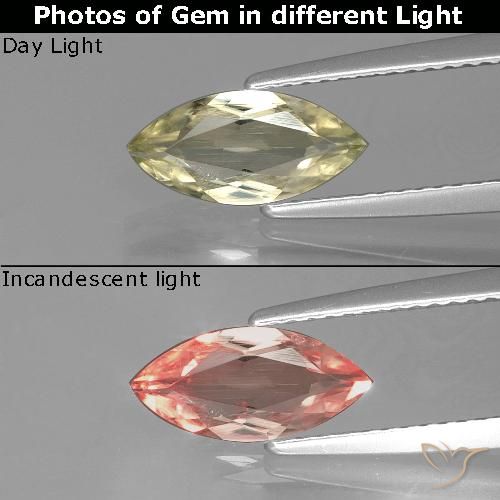 1.06ct Naturale Giallo terroso Diaspro cangiante, Taglio marquise, VS