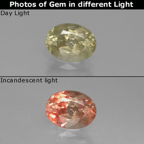 Diasporo cangiante naturale  da 1,32 ct, taglio ovale, VS-SI