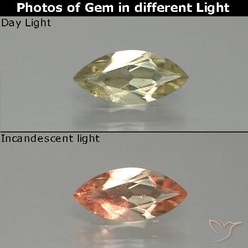 1.12ct Naturale Giallo molto chiaro Diaspro cangiante, Taglio marquise, VS-SI
