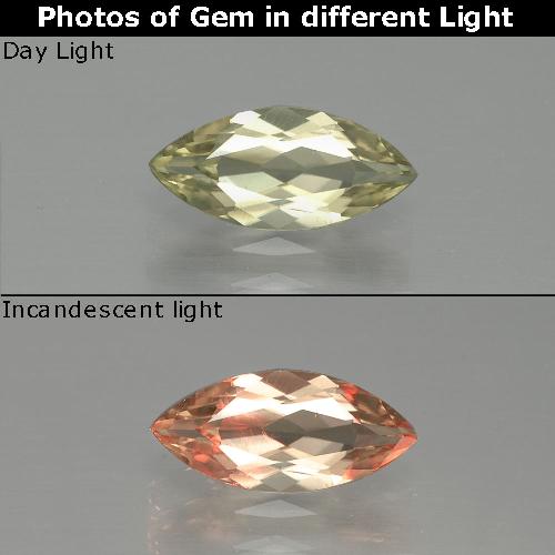 Diaspro cangiante Giallo molto chiaro naturale da 1.13 ct, Taglio marquise, VS