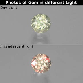 Diaspro cangiante Giallo pallido naturale da 0.63 ct, Taglio rotondo, VS