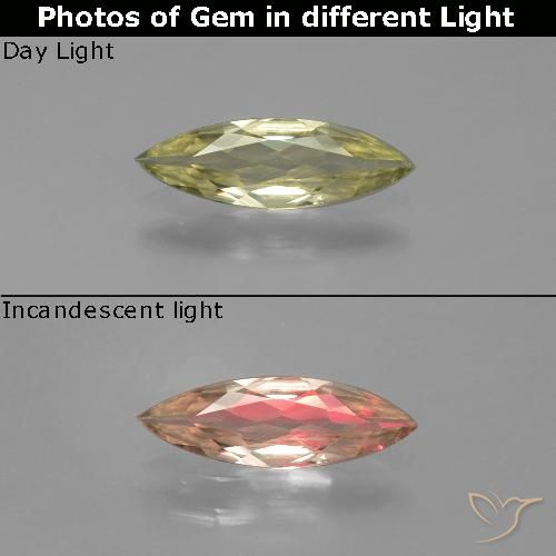 0.72ct Naturale Giallo brunastro Diaspro cangiante, Taglio marquise, VVS-VS